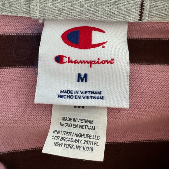 Target Champion Long Sleeve Rugby Shirt Pink Striped Preppy Sporty Size Medium - Picture 12 of 14